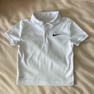 Nike Kids Polo Shirt in White with Black Logo